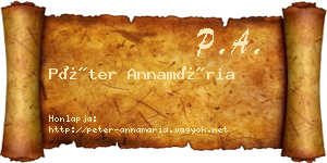 Péter Annamária névjegykártya
